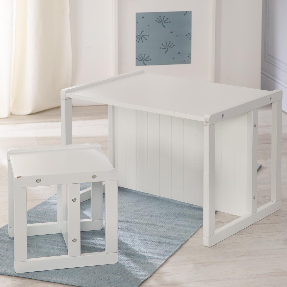 SITZHOCKER - Weiß, Holzwerkstoff (30/30/30cm) - Roba