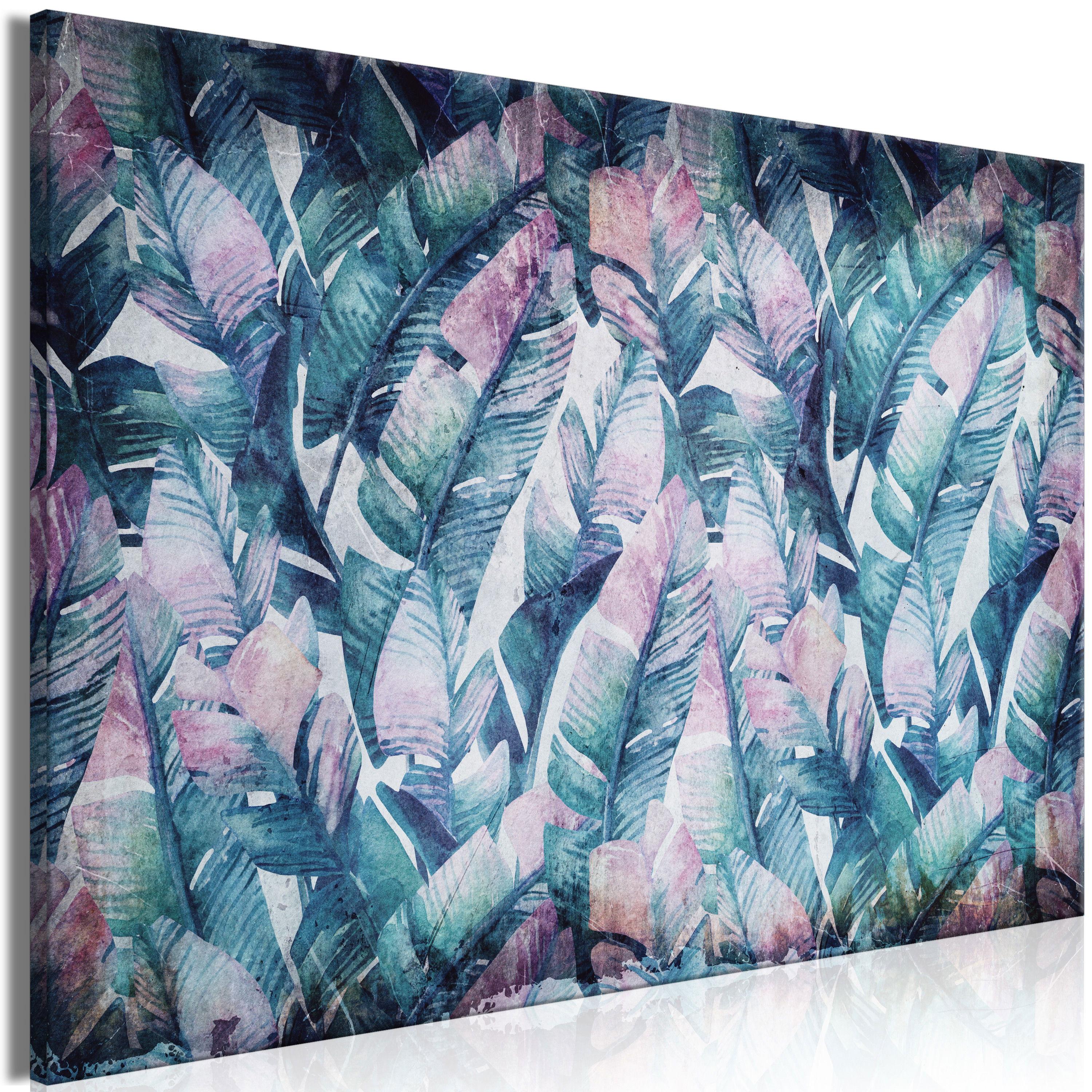 KUNSTDRUCK Grün 90/60 cm - Pink/Grün, Textil (90/60cm) - KUNSTLOFT