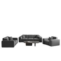 SOFASET Celes Premium 3-2-1 In Opera - Dunkelgrau, Holzwerkstoff/Textil (225/73/88cm) - Fun Möbel