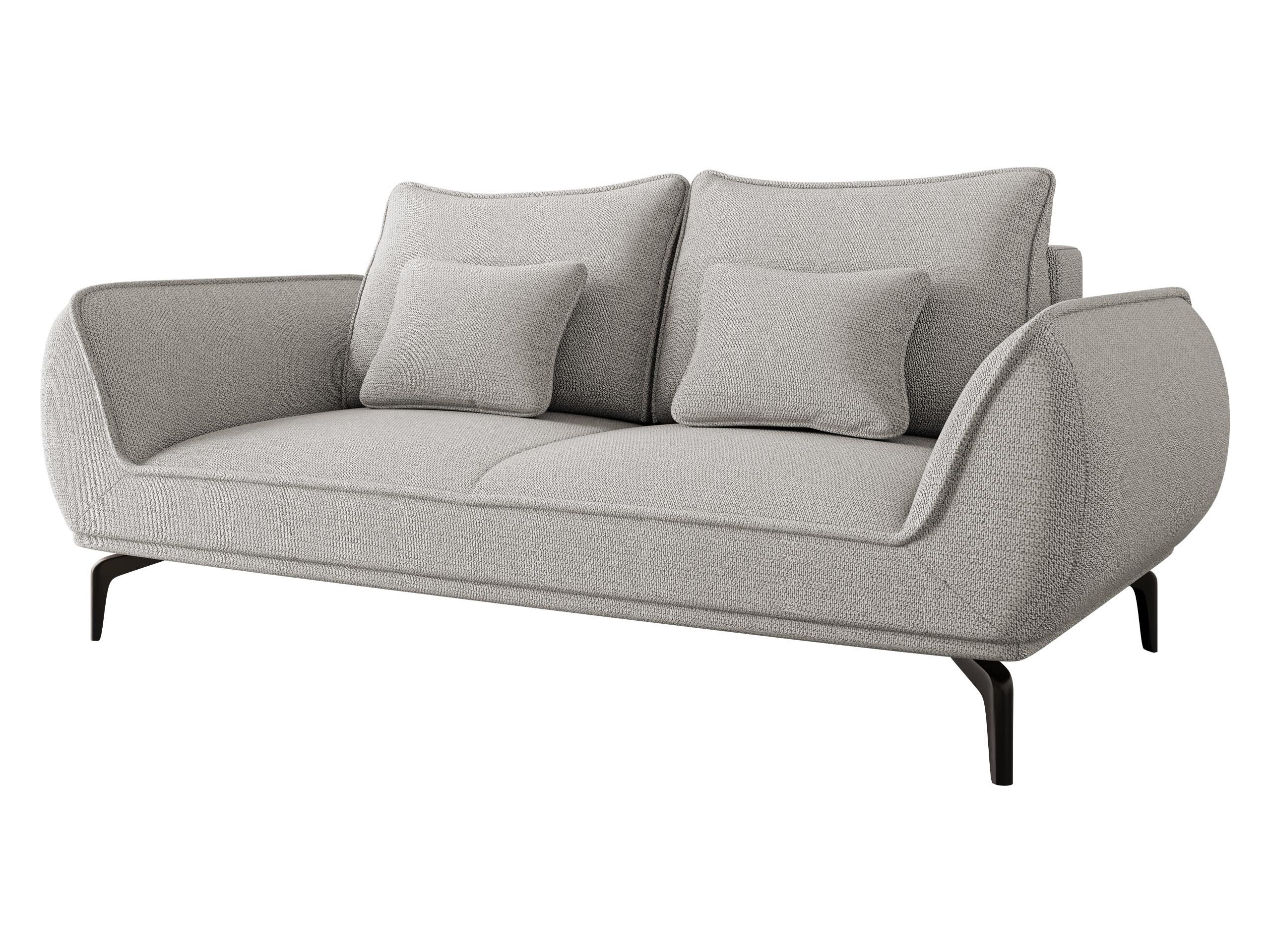 SOFA Cavo 2 - Hellgrau/Schwarz, Holz/Textil (208/86/118cm) - MIRJAN24