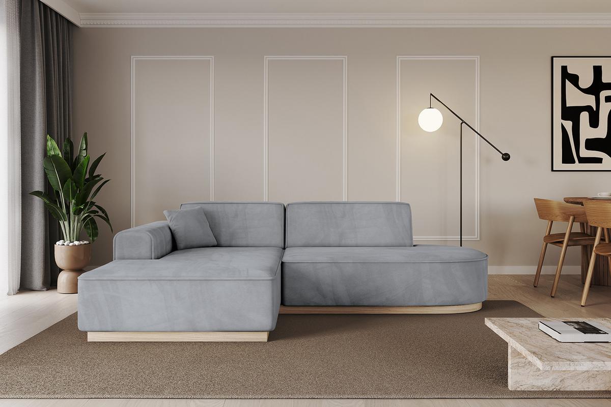 ECKSOFA Ottomane Links IREA-L1 - 232x165x80 cm Grau - Titanfarben, Holzwerkstoff/Textil (232/165cm) - ALTDECOR