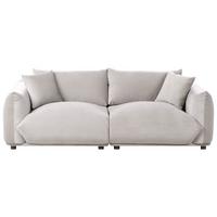 3-SITZER-SOFA Samtstoff Taupe Luvos - Taupe, Textil (220/75/104cm) - Beliani