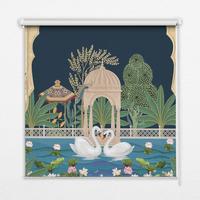 INNENROLLO - Fensterrollo - Rollo - 60x40 cm - Garten - Dunkelblau, Kunststoff (60/140/0.5cm) - TULUP