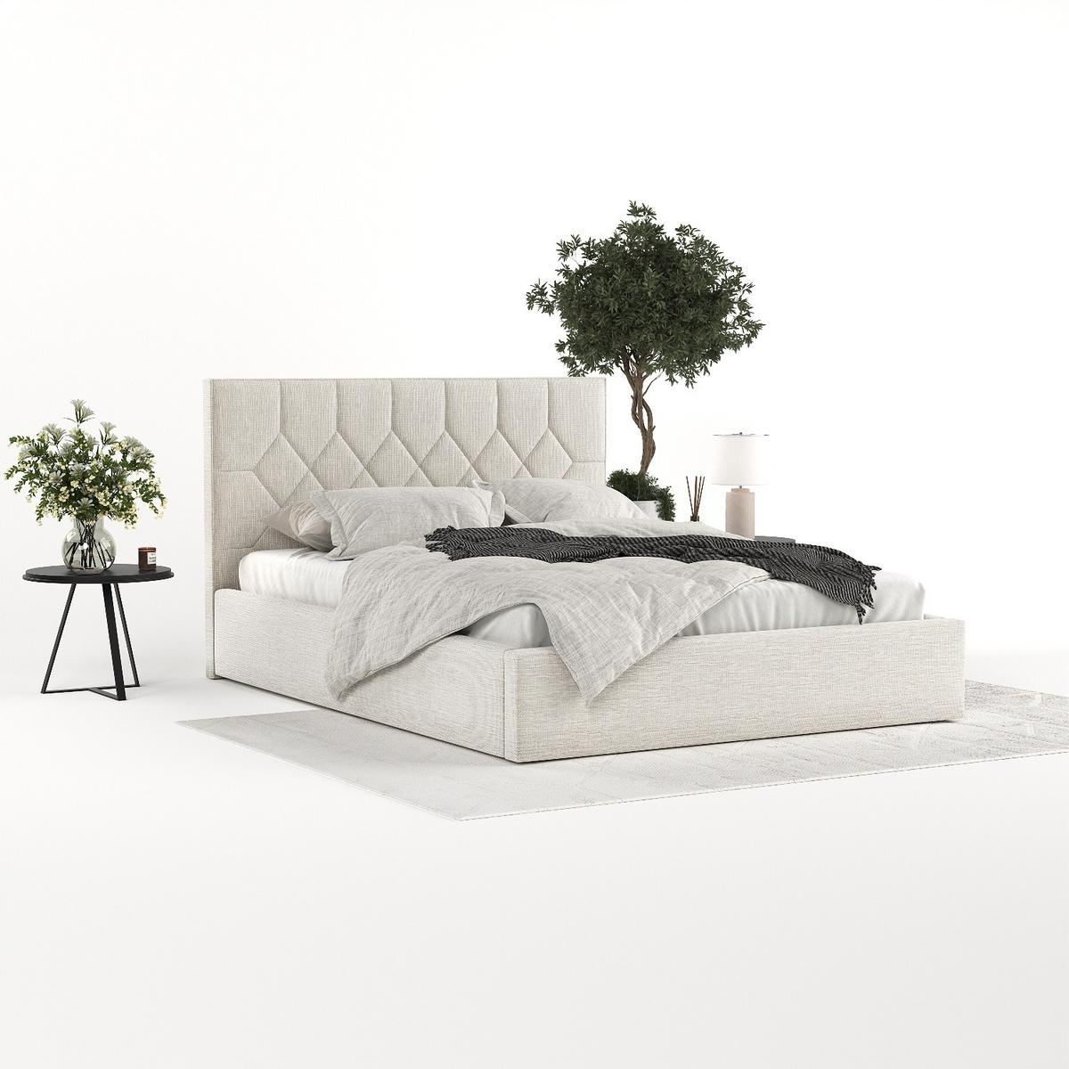 POLSTERBETT Brisa 160/200 cm Beige im Inari Stoff - Beige/Schwarz, Holz/Holzwerkstoff (160/200cm) - AltaBeds