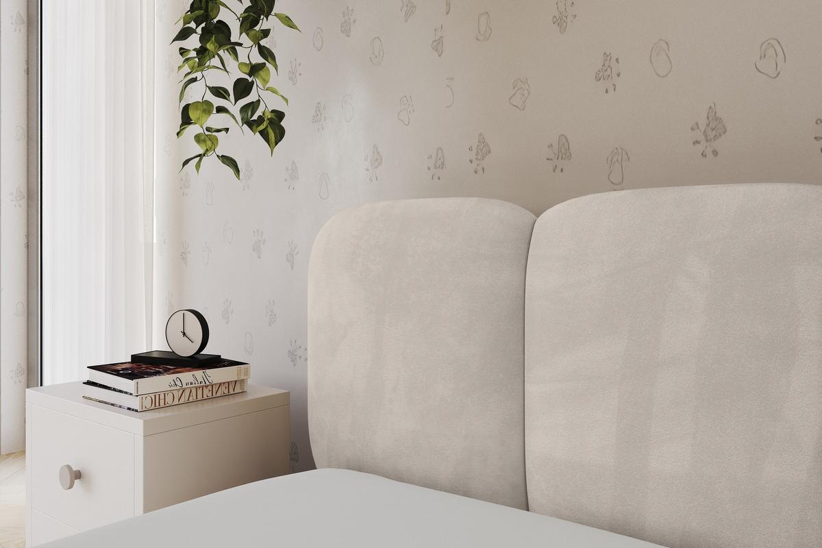 EINZELLBETT Jugendbett mit Bettkasten, Rechts - AVRY 100x200 Beige - Sandfarben/Beige, Holzwerkstoff/Textil (100/200cm) - ALTDECOR
