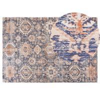 KURZFLOR-TEPPICH BAUMWOLLE Kurin 200/140 cm - Blau, Textil (140/200cm) - Beliani