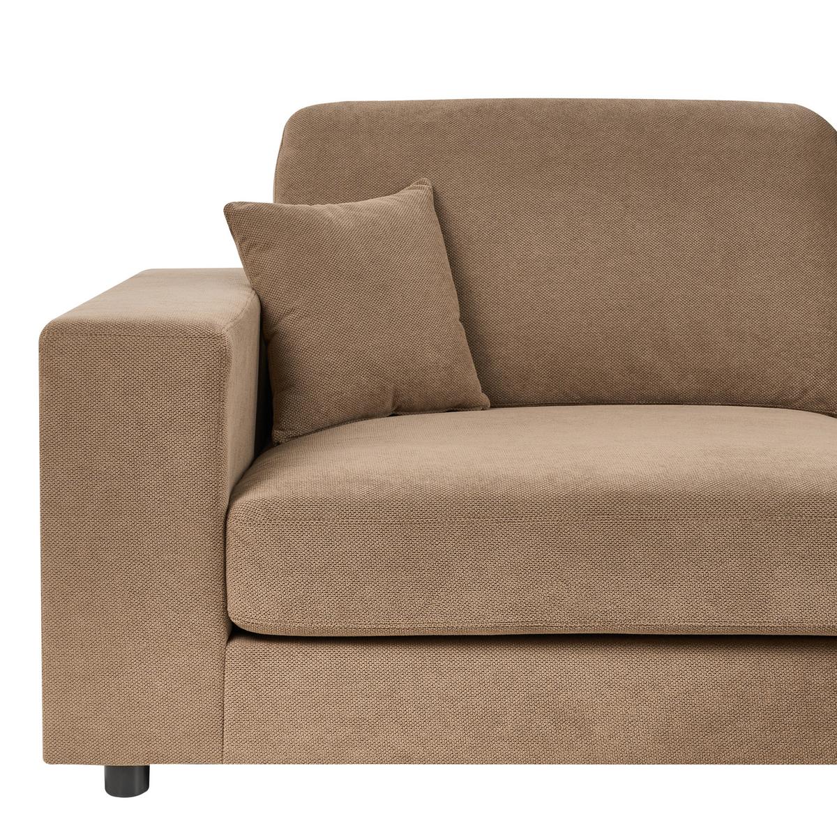 ECKSOFA 3-Sitzer Stoff Braun linksseitig Lofoten - Braun, Textil (250/185cm) - Beliani