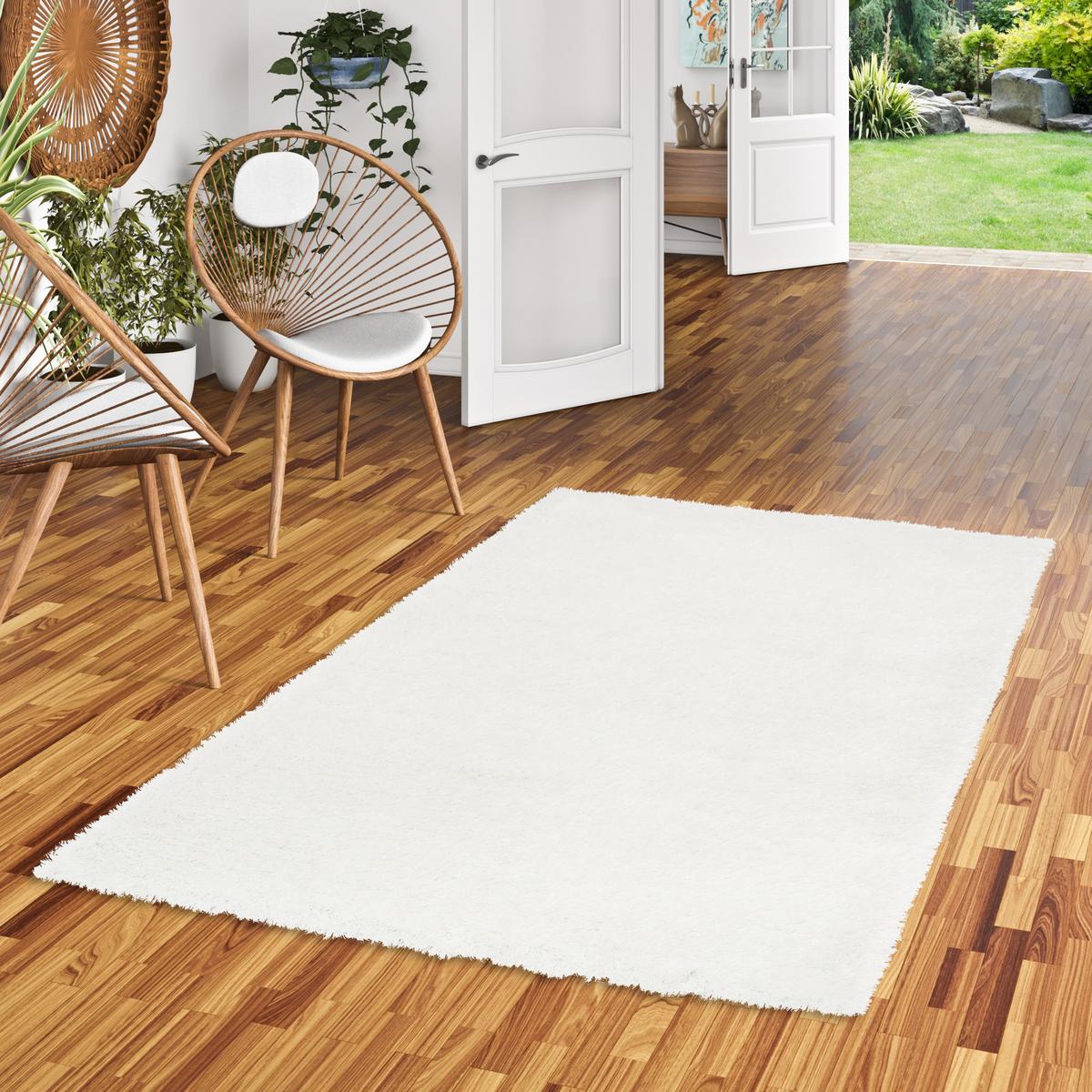 HOCHFLOR LANGFLOR SHAGGY TEPPICH GLOW - Weiß, Textil (140/200cm) - Pergamon
