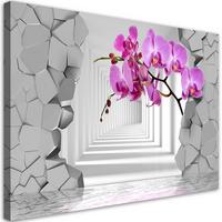 WANDBILD orchidee abstrakt 3d - Lila, Textil (60/40cm) - Feeby