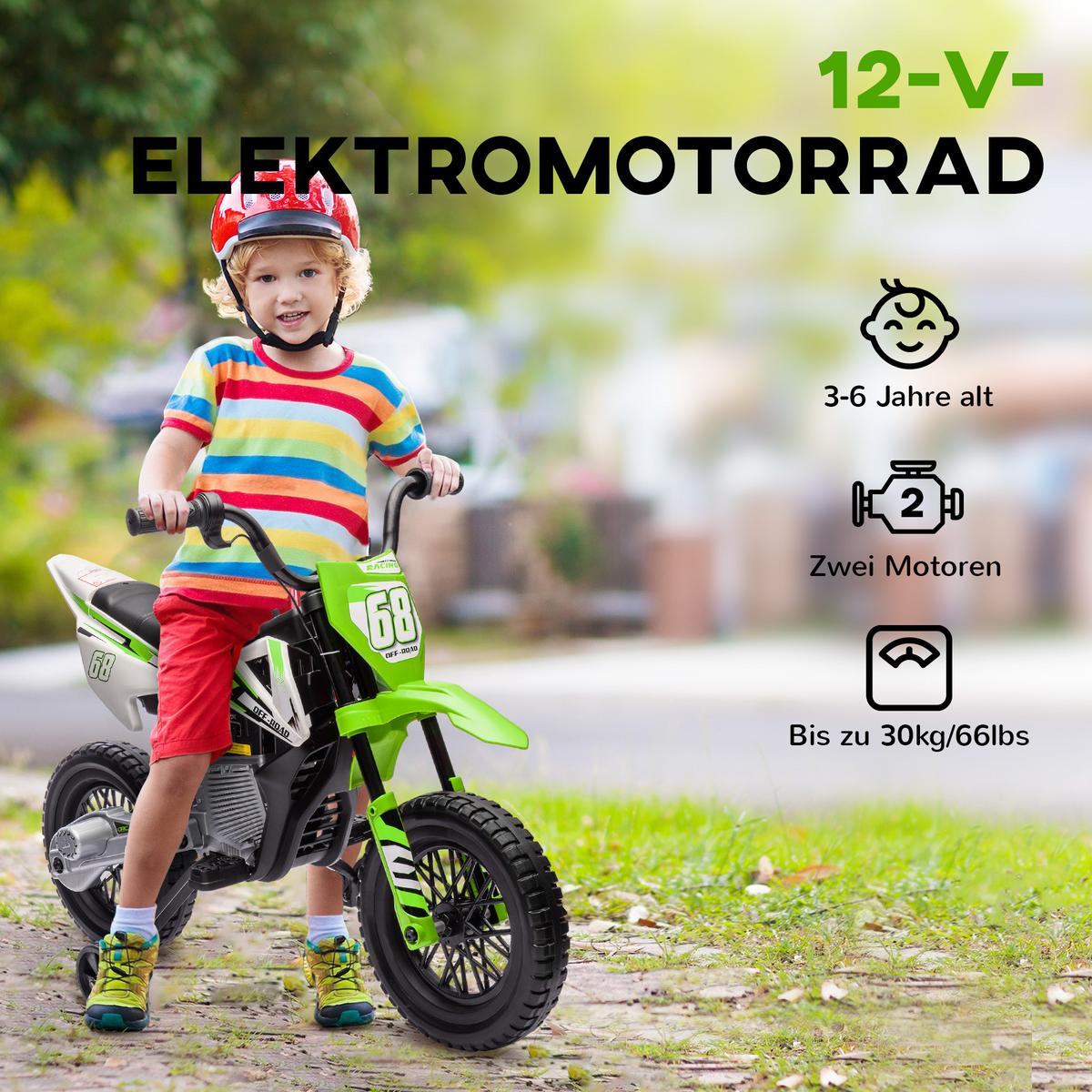 ELEKTROMOTORRAD - Grün, Metall (107/56/70cm) - AIYAPLAY