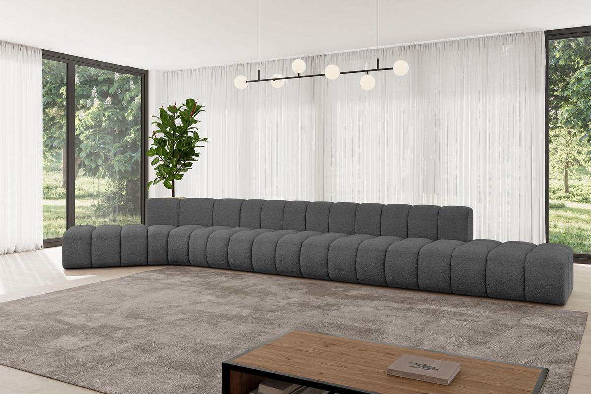 ECKSOFA modulares Sofa Solven-L3 - 562x174x70 cm Grau - Grau, Holzwerkstoff/Textil (562/174cm) - ALTDECOR