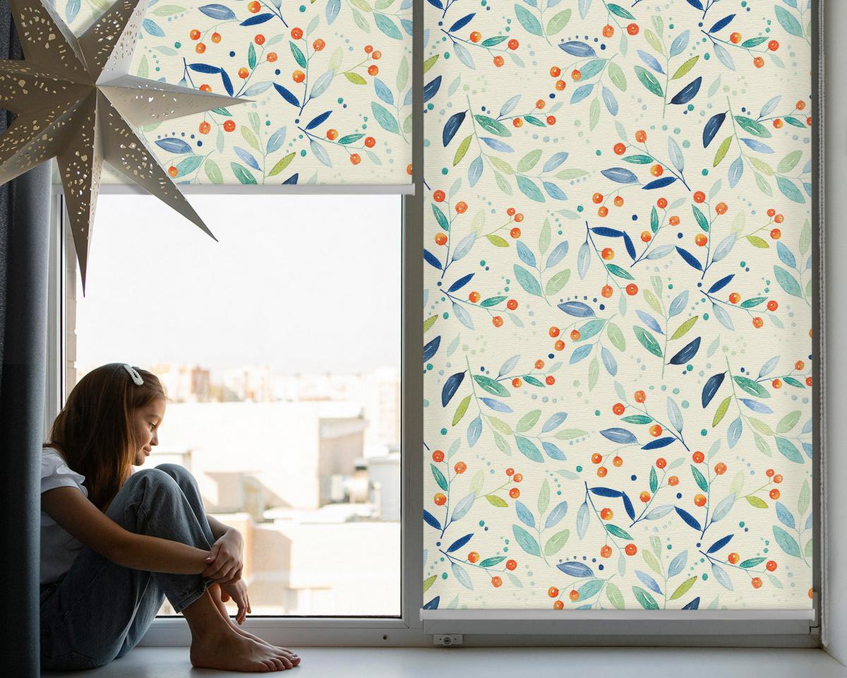 INNENROLLO - Fensterrollo - Rollo - 70x140 cm - Eberesche - Grün, Kunststoff (70/140/0.5cm) - TULUP