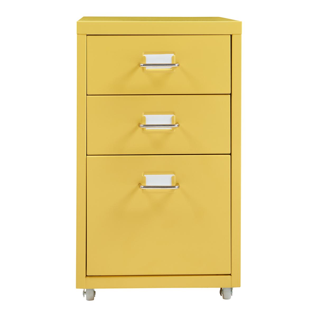 ROLLCONTAINER Kökar - Gelb, Metall (28/48/41cm) - [en.casa]
