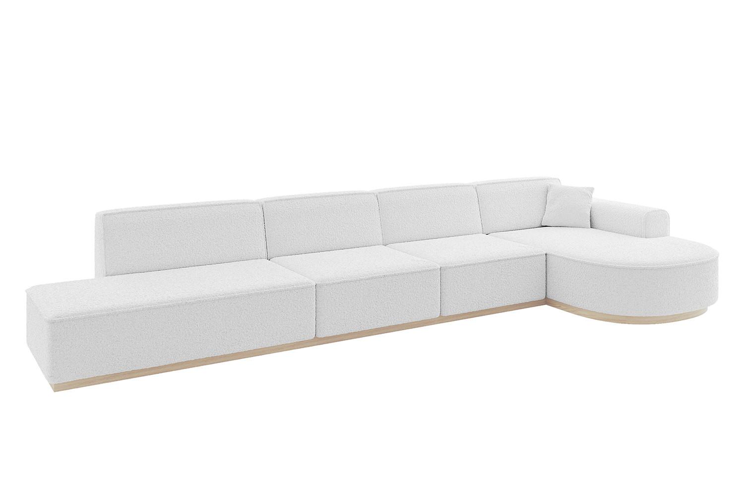 ECKSOFA Ottomane Rechts ARRIO-L3 - 413x171x83 cm Weiß - Weiß, Holzwerkstoff/Textil (413/171cm) - ALTDECOR