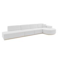 ECKSOFA Ottomane Rechts ARRIO-L3 - 413x171x83 cm Weiß - Weiß, Holzwerkstoff/Textil (413/171cm) - ALTDECOR