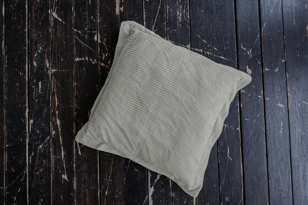 FLATTERKISSEN MADELINE Hellgrau Cord - Hellgrau, Textil (75/12cm) - KAWOLA