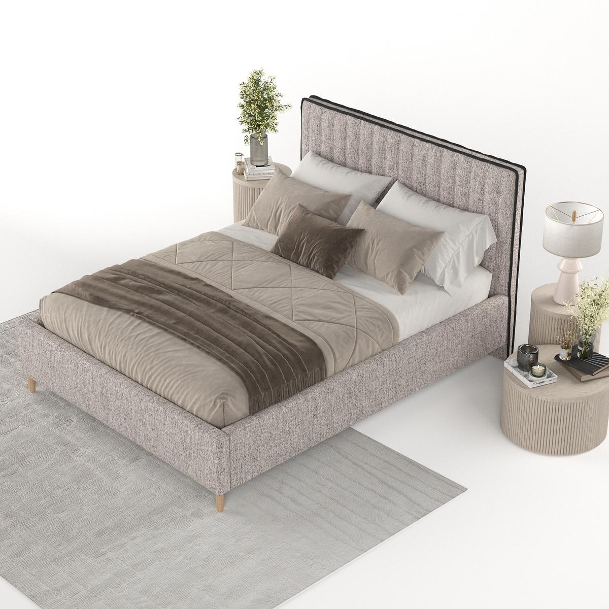 POLSTERBETT Aria 180/200 cm Beige im Neve Stoff - Beige/Naturfarben, Holz/Holzwerkstoff (180/200cm) - AltaBeds