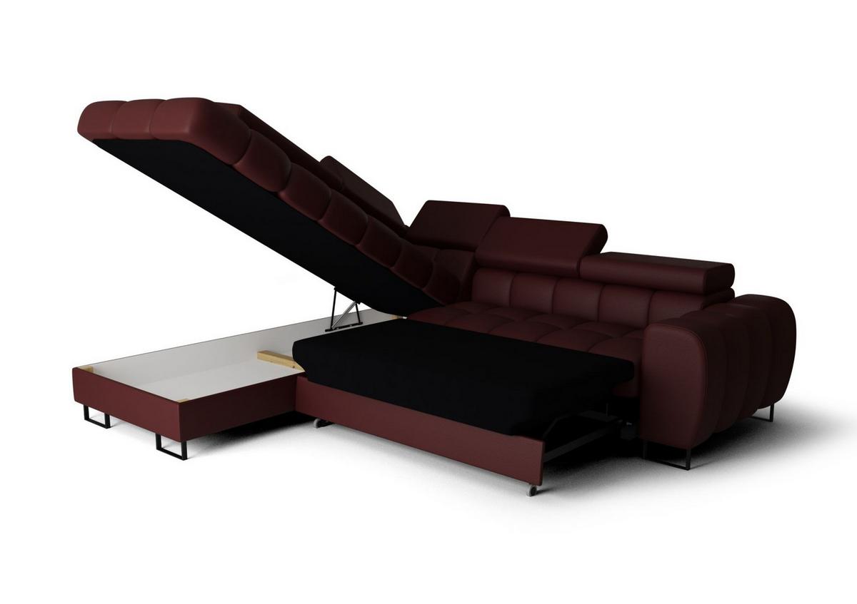 ECKSOFA Bastien Max Mit Schlaffunktion - Grau, Holzwerkstoff/Textil (225/260cm) - Fun Möbel
