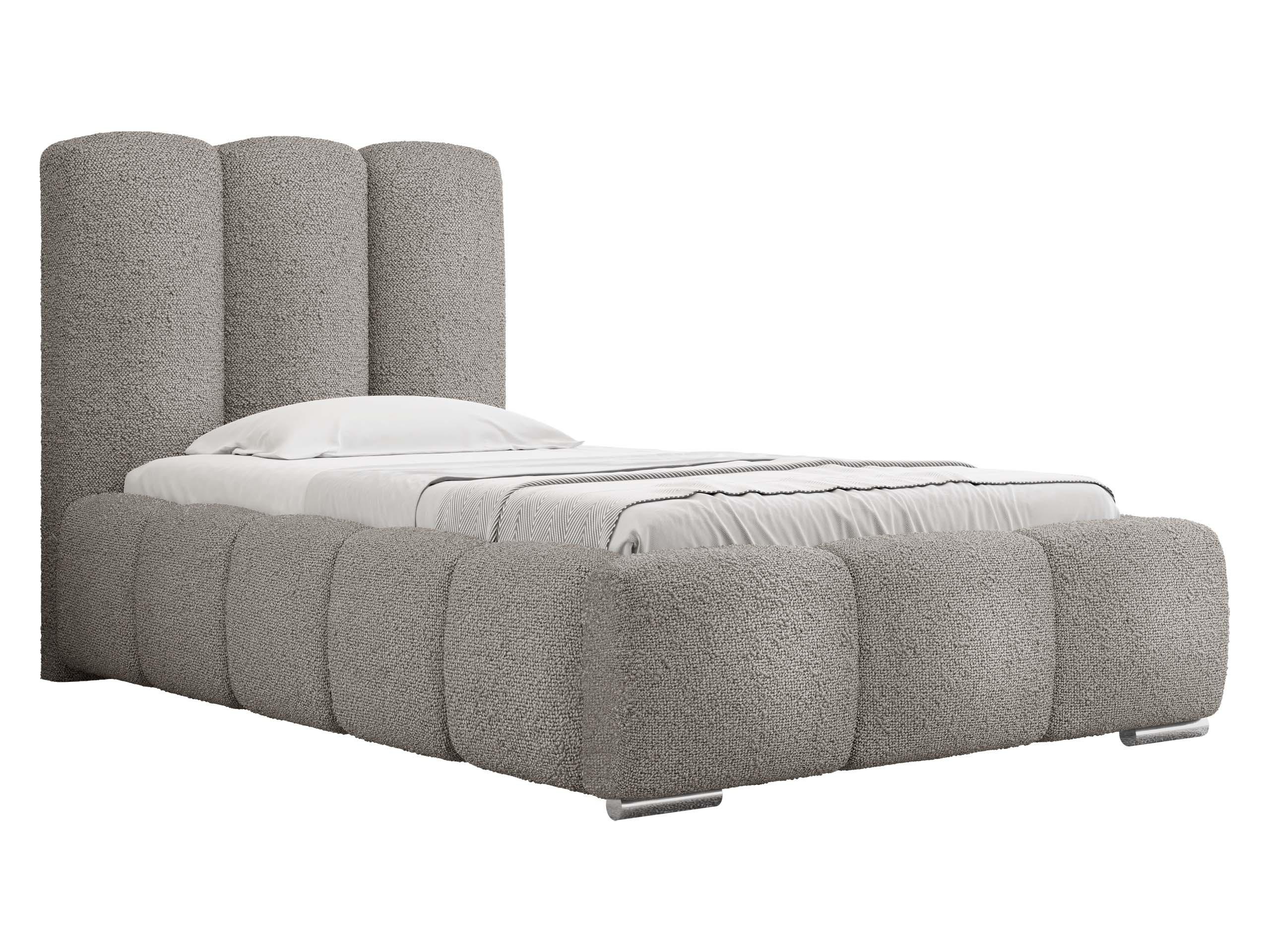 POLSTERBETT Wizko Boucle 90 - Chromfarben/Grau, Holz/Metall (90/200cm) - MIRJAN24