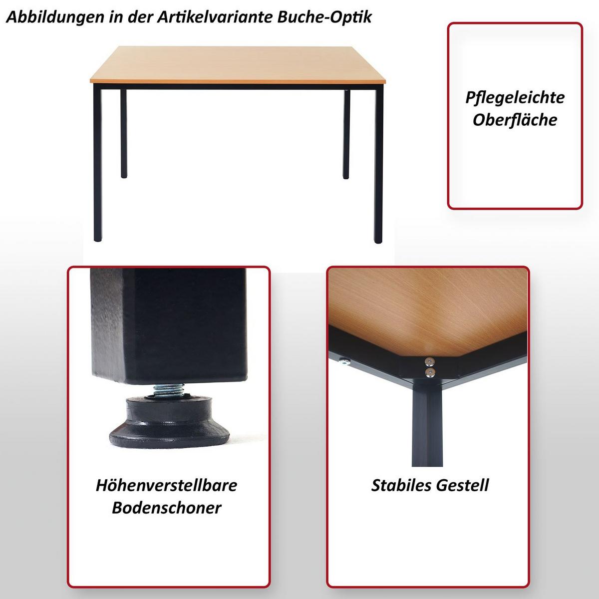 SCHREIBTISCH PETRILA eckig Eiche Schwarzbraun Dekor - Mooreichefarben, Holzwerkstoff (80/120/75cm) - MCW