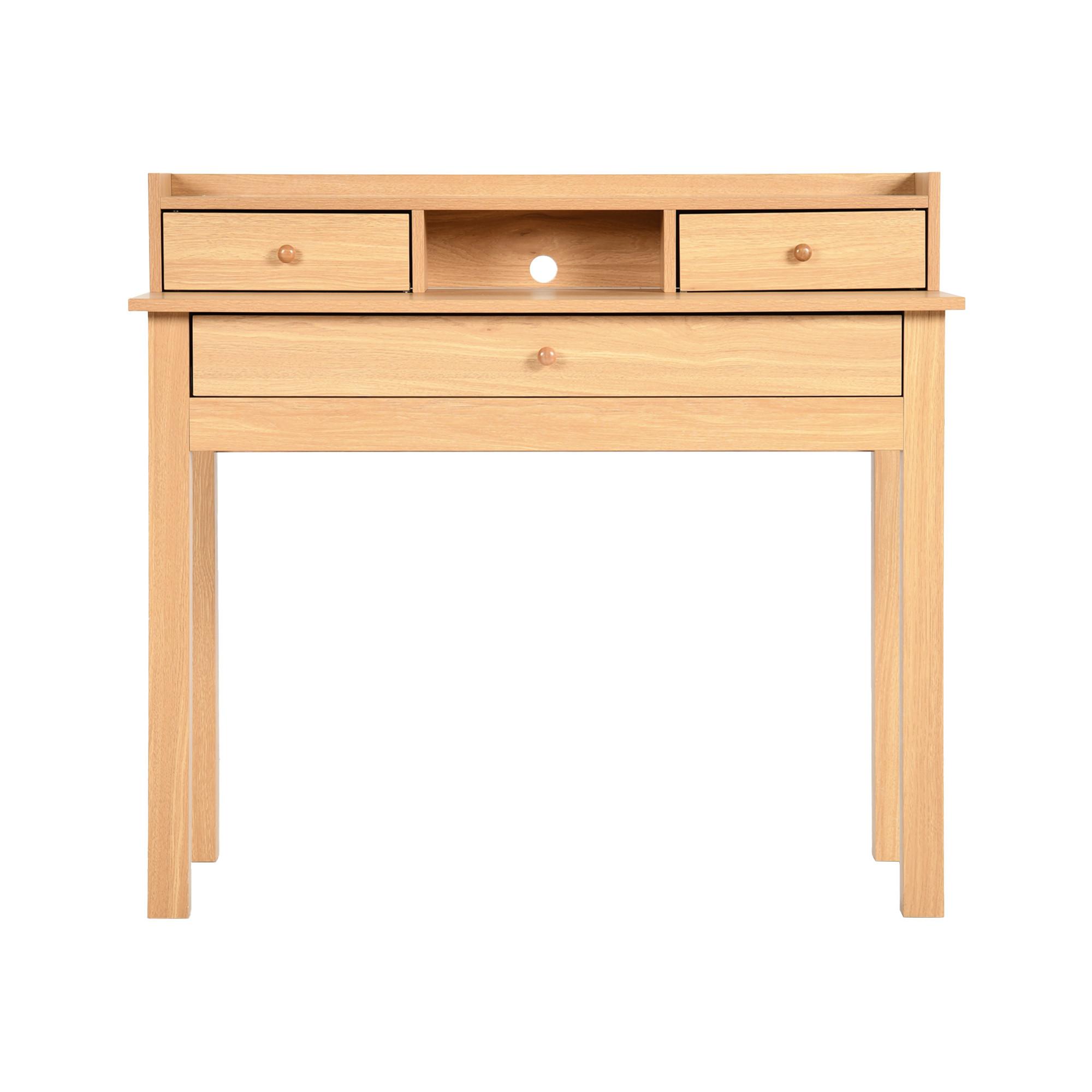 SCHMINKTISCH Holzoptik mit Schubladen & Ablage - Braun, Holzwerkstoff (50/90/100cm) - Urban Meuble