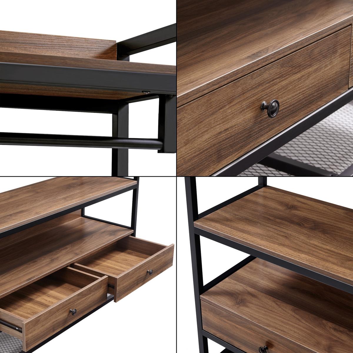 GARDEROBENSTÄNDER Isen - Walnussfarben/Schwarz, Holzwerkstoff/Metall (120/180/40cm) - [en.casa]