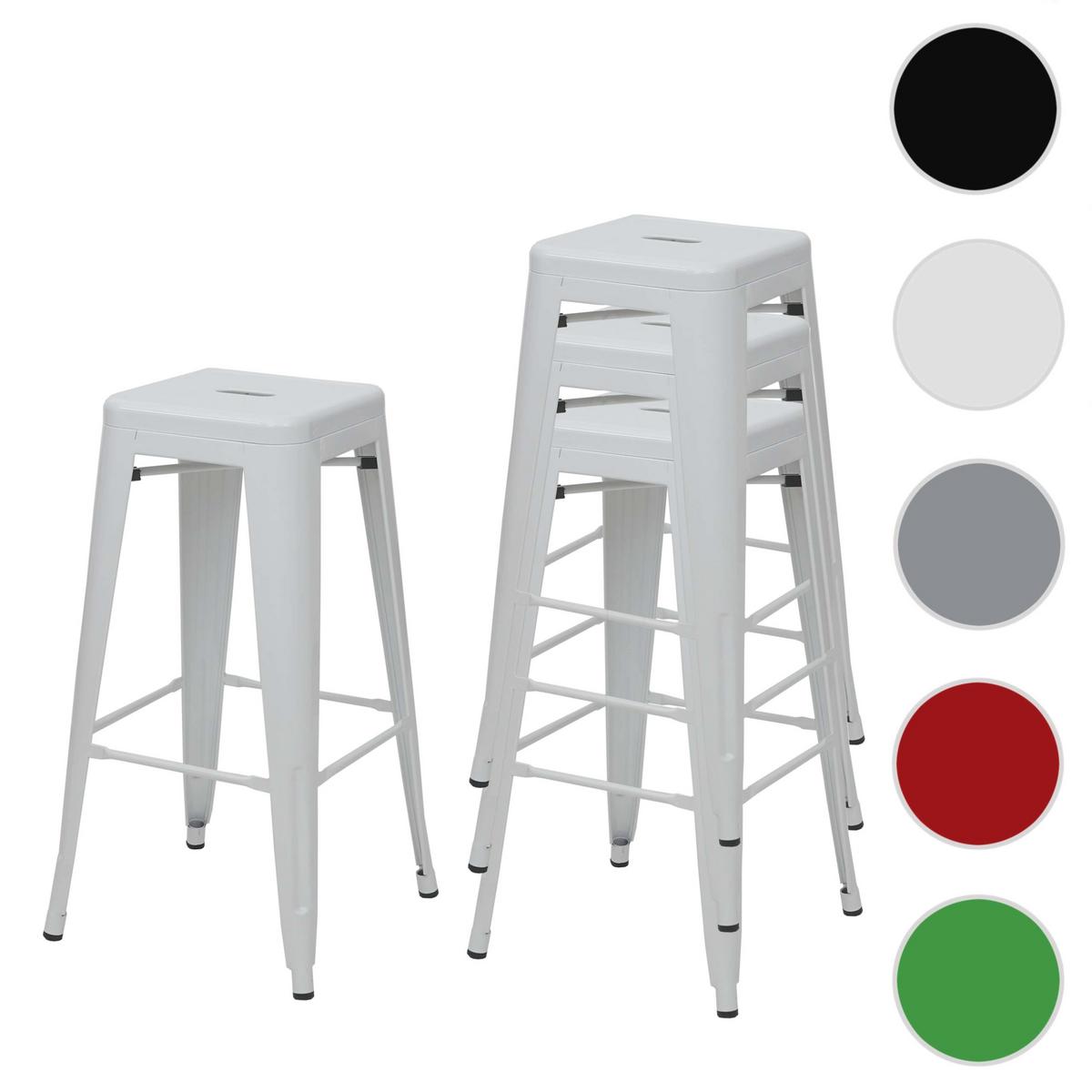 BARHOCKER METALL Weiß 4er-Set - Weiß, Metall (43/77/43cm) - MCW