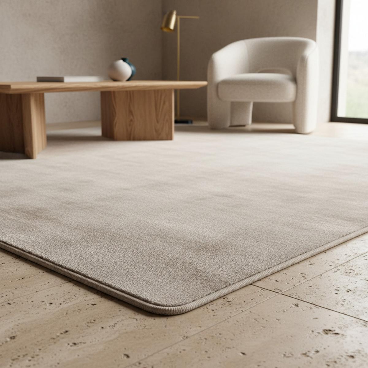 TEPPICH Kurzflor Waschbar LECH in Creme, einfarbig, 140 x 200 cm - Beige, Textil (200/140cm) - KADIMA DESIGN