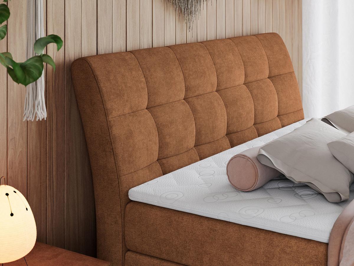 BOXSPRINGBETT GOLD-10 KING 160/200 Orange Struktur - H3 - Orange, Holz/Textil (160/200cm) - MKS
