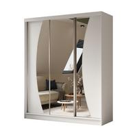 SCHWEBETÜRENSCHRANK VOCE 180/216/61 cm 3-türig mit Spiegel Weiß - Weiß, Holzwerkstoff (180/216/61cm) - MASSENO