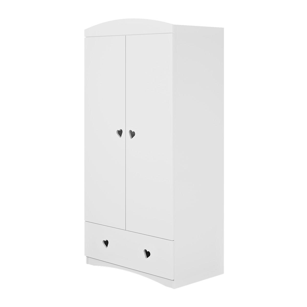 SCHRANK 2 Türen Weiß - Weiß, Holzwerkstoff (90/187/57cm) - Petits-meubles