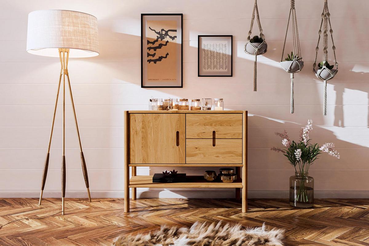 KOMMODE INA Wildeiche - Mokka, Holz (97/84/46cm) - byoak