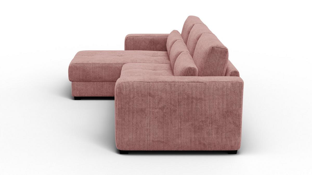 ECKSOFA OLI 4-Sitzer links, altrosa - Altrosa, Holz/Textil (295/172cm) - Wozimo