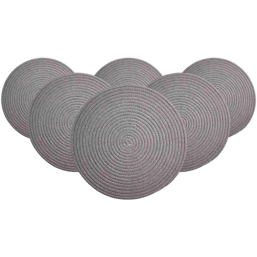 PLATZMATTEN Tavolo Hellgrau ø 35 cm 6er Set - Hellgrau, Textil (35cm) - Ritzenhoff Breker