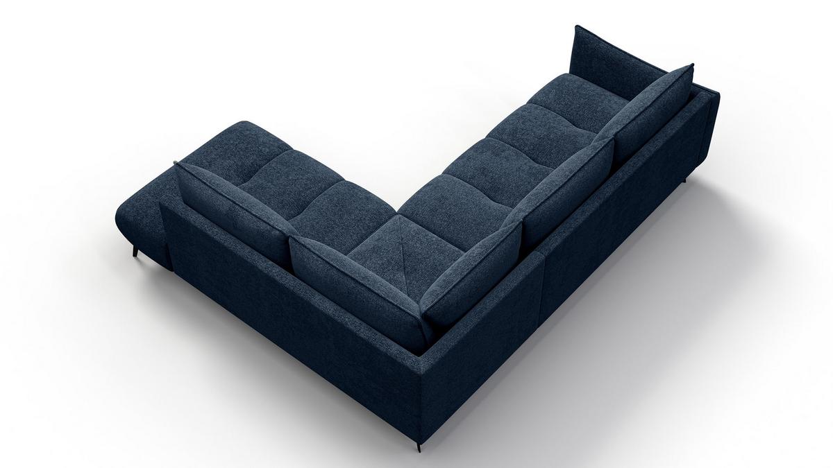 ECKSOFA AERA 5-Sitzer rechts, dunkelblau - Schwarz/Dunkelblau, Holz/Textil (268/206cm) - Wozimo