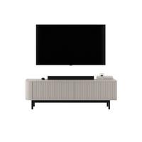 TV-LOWBOARD Aurora Kaschmir matt 140 cm mit Metallrahmen - Kaschmir/Schwarz, Holzwerkstoff/Metall (140/44/35cm) - Meble Lindner