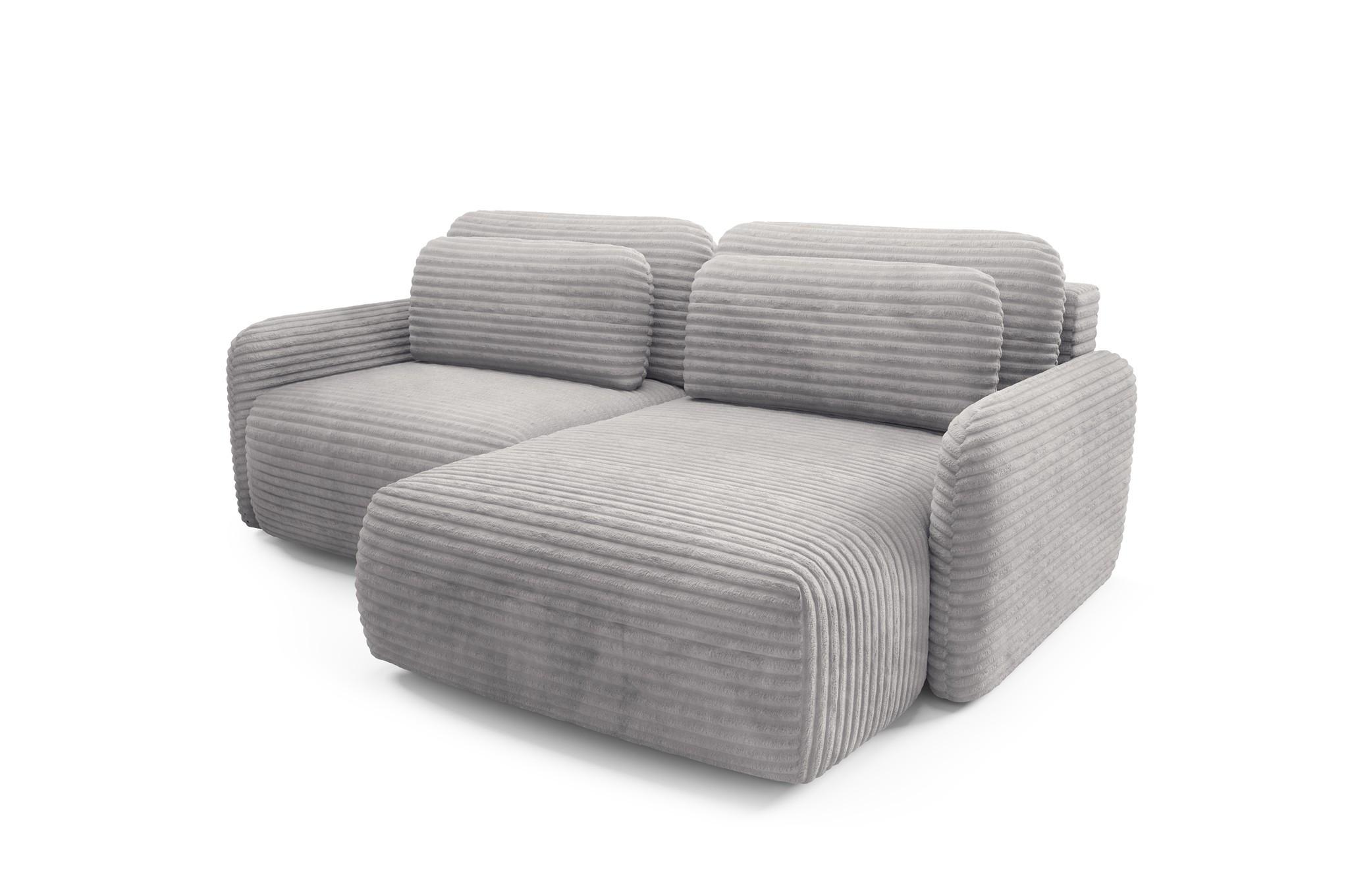 ECKSOFA Simone Mit Schlaffunktion - Grau, Holzwerkstoff/Textil (165/240cm) - Fun Möbel