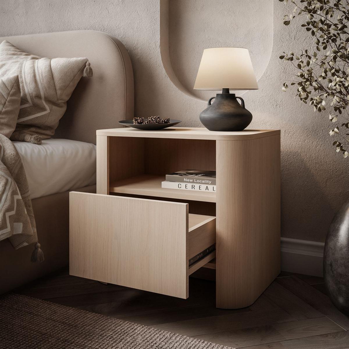 NACHTTISCH DESTINY II S-58 - Eichefarben, Holzwerkstoff (58/52/39cm) - Lookway