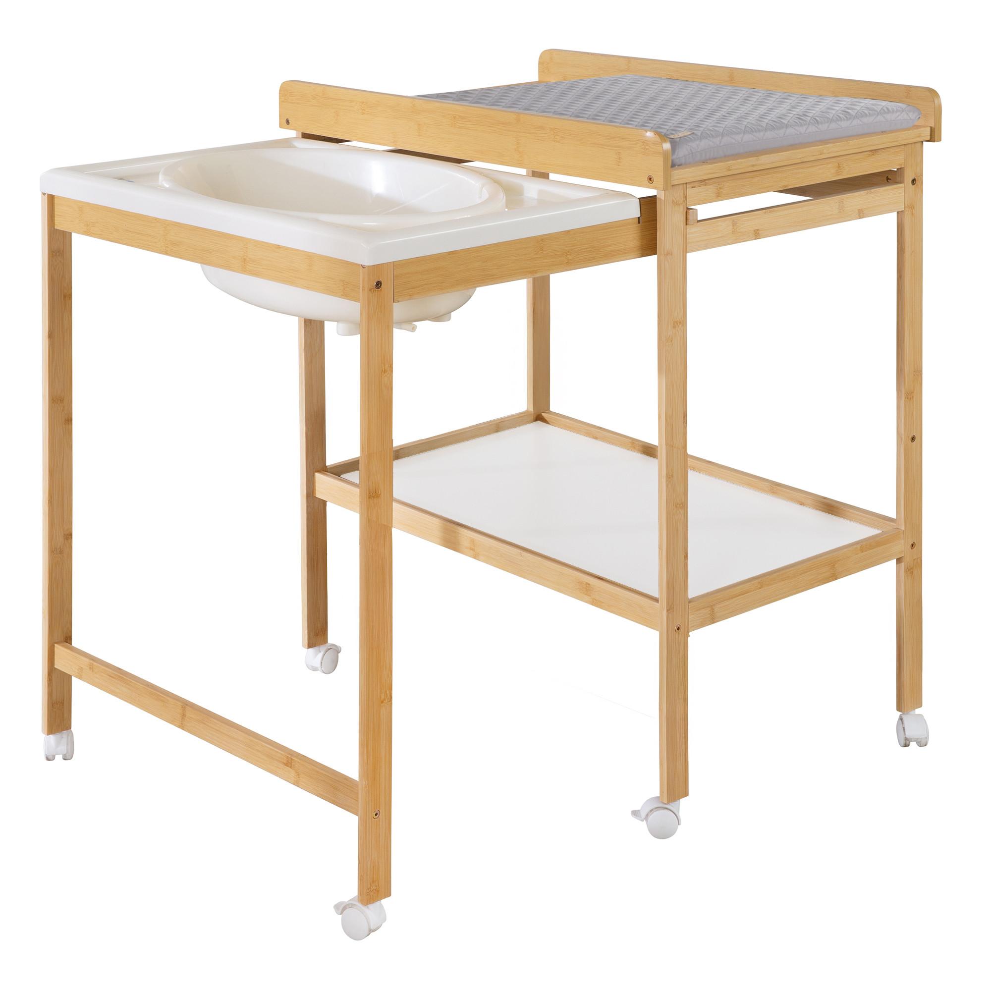 WICKELTISCH mit Badewanne - Naturfarben, Holzwerkstoff (56/100/83cm) - Roba