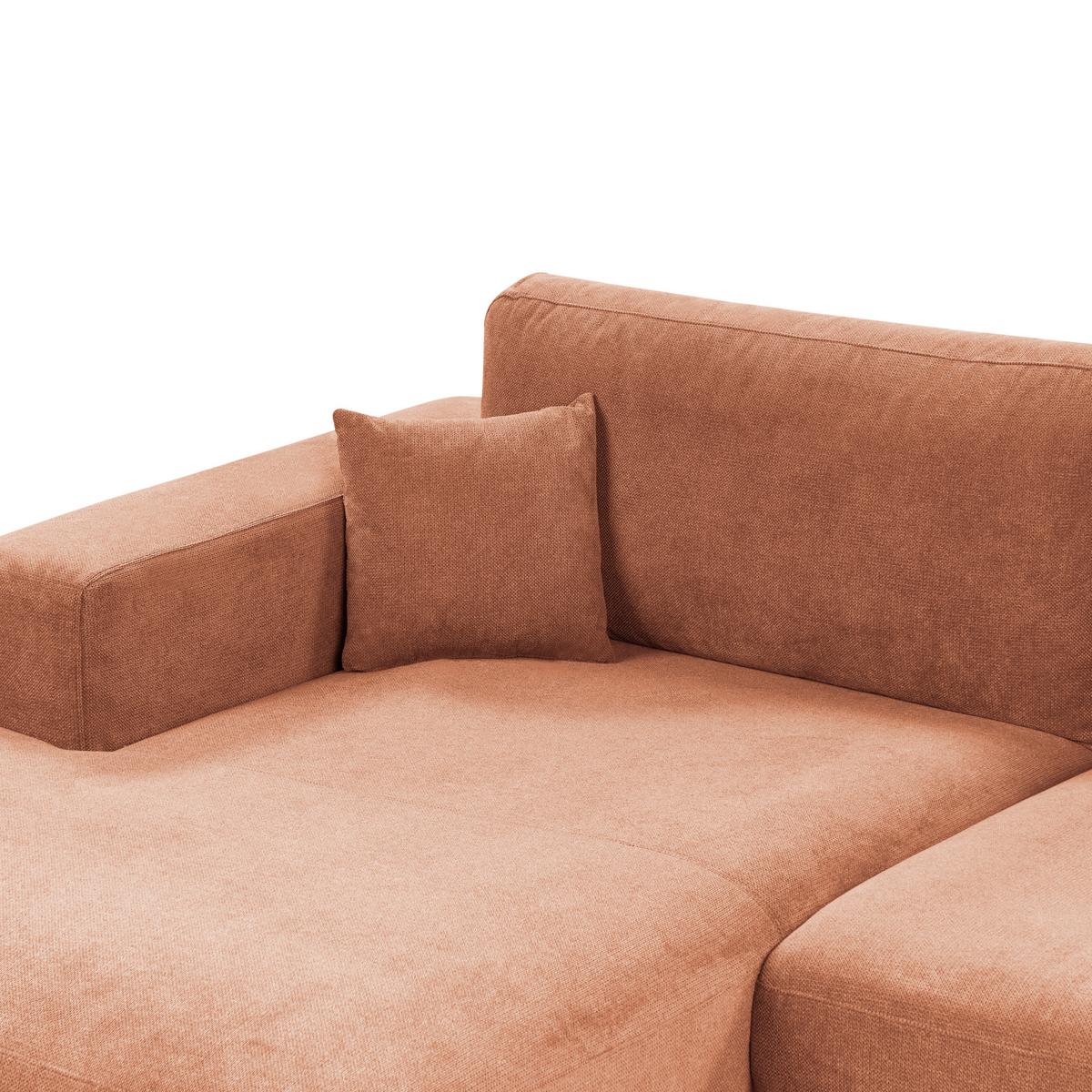 ECKSOFA 3-Sitzer Stoff Hellrot rechtsseitig Lofoten - Hellrot, Textil (250/190cm) - Beliani