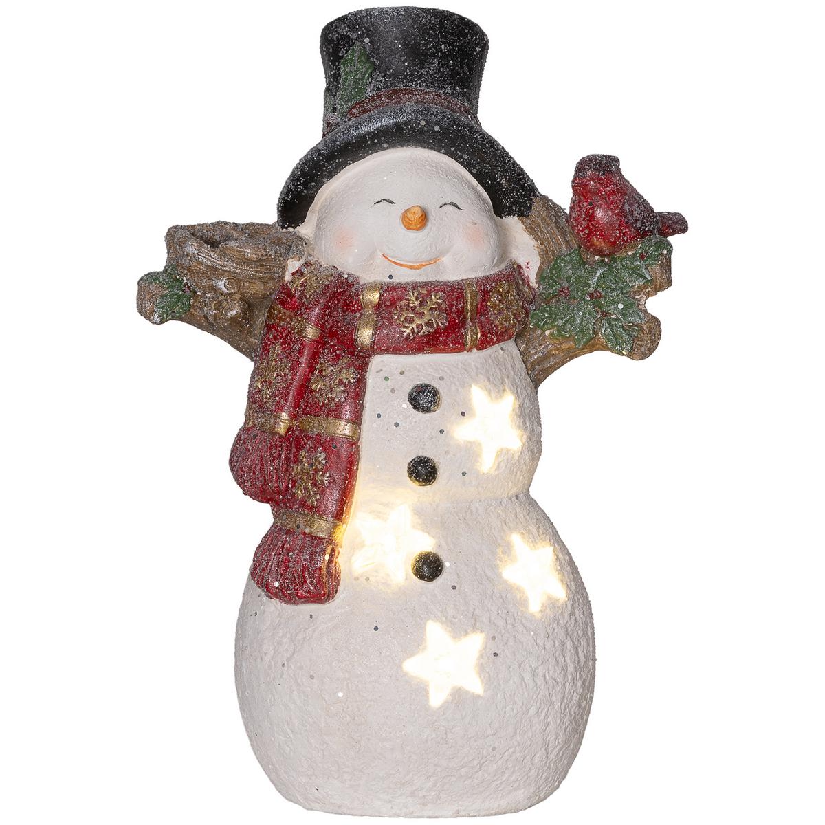 HOMCOM WEIHNACHTSDEKO Figur 38 cm Schneemann mit Vögel LED-Licht In- und Outdoor online kaufen ➤ mömax