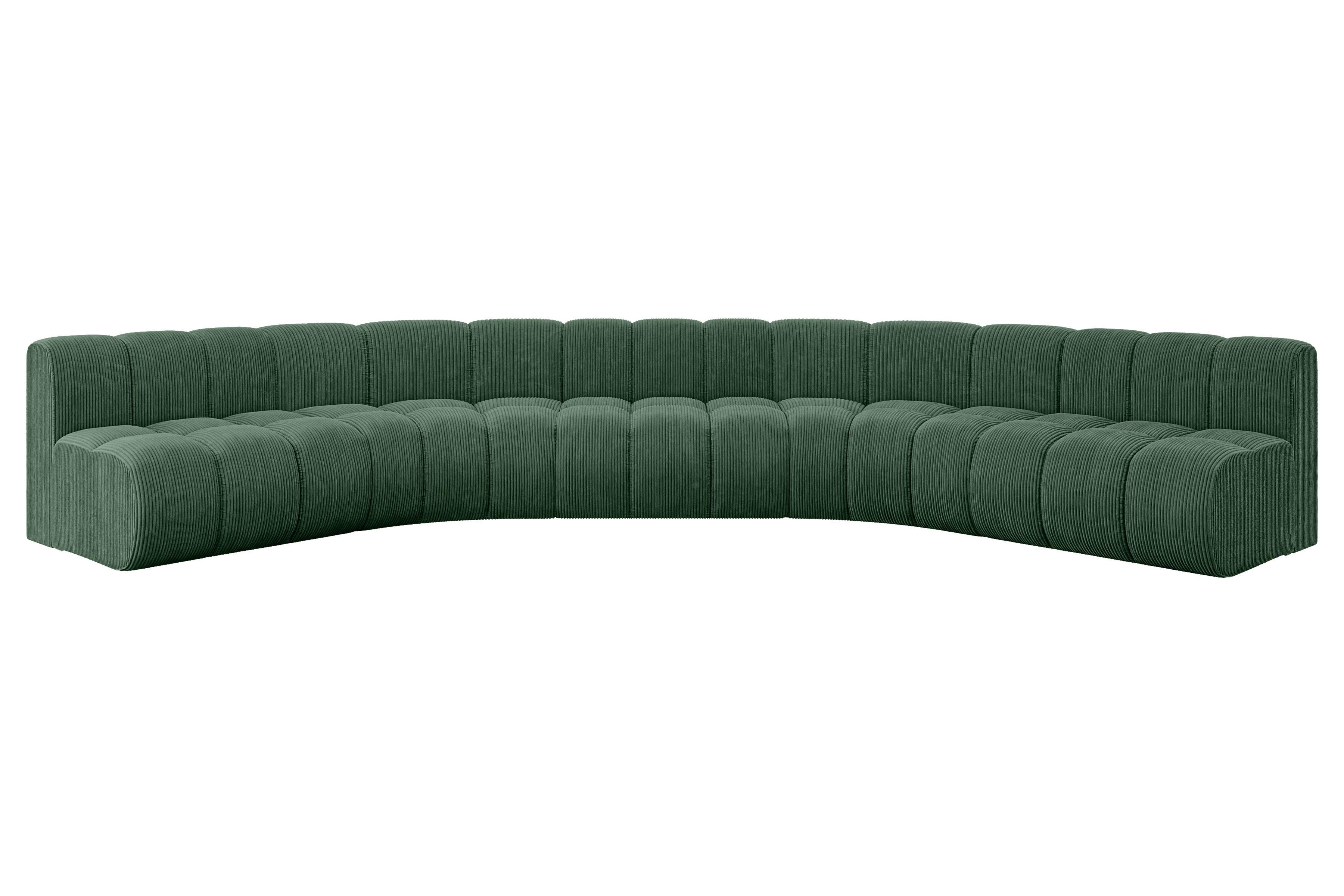 WOHNLANDSCHAFT modulares Sofa Montra-U1 - 490x174x70 cm Grün - Grün, Holzwerkstoff/Textil (490/70/174cm) - ALTDECOR