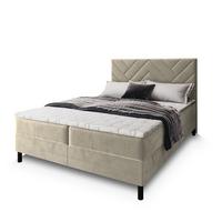 BOXBETT ROKIS 140x200 cm mit Matratze und Topper - Creme - Creme, Holz (140/200cm) - MASSENO