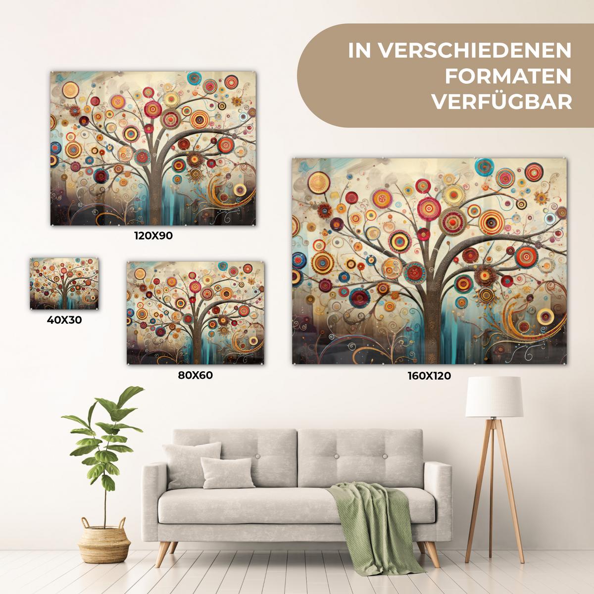 ACRYLGLASBILD Baum - Baum des Lebens - Farbe 80x60 cm - Braun, Glas (80/60cm) - MuchoWow