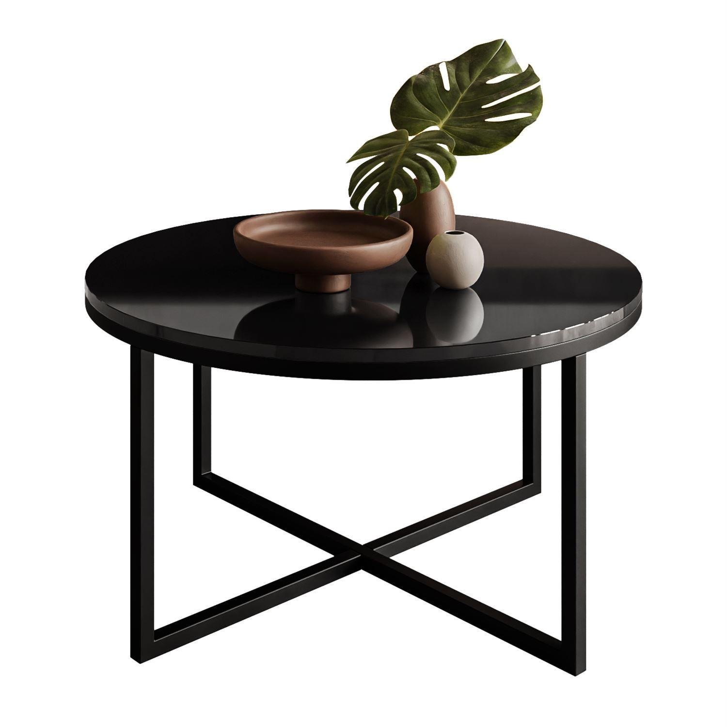 COUCHTISCH CIRI-X GLASS Hochglanz - Schwarz, Glas (70/70/44.4cm) - Lookway