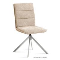 ESSZIMMERSTUHL drehbar (2er-Set) Dulcie 47x92x60 Edelstahl/Natur - Edelstahlfarben/Naturfarben, Kunststoff (60/92/47cm) - 58aufmkessel