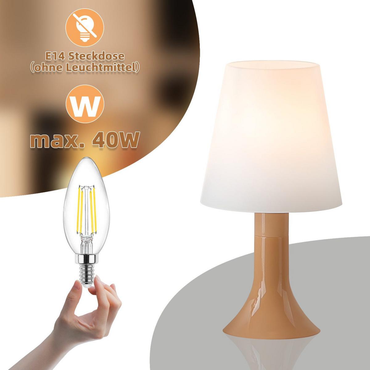 TISCHLAMPE Silvanus 9/24.5/13 cm - Braun, Kunststoff (9/24.5/13cm) - ZMH