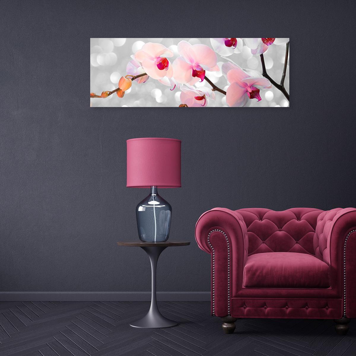 KUNSTDRUCK Rosa 120/40 cm - Pink, Textil (120/40cm) - KUNSTLOFT
