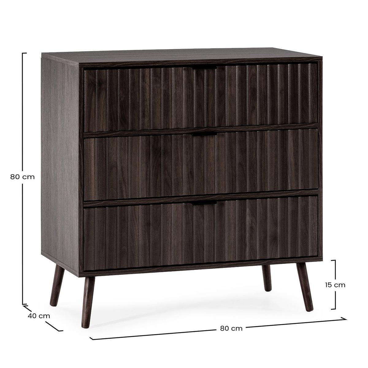 KOMMODE 80/80/40 Lluvia Walnuss-Optik - Walnussfarben, Holzwerkstoff (80/80/40cm) - VS Venta-stock