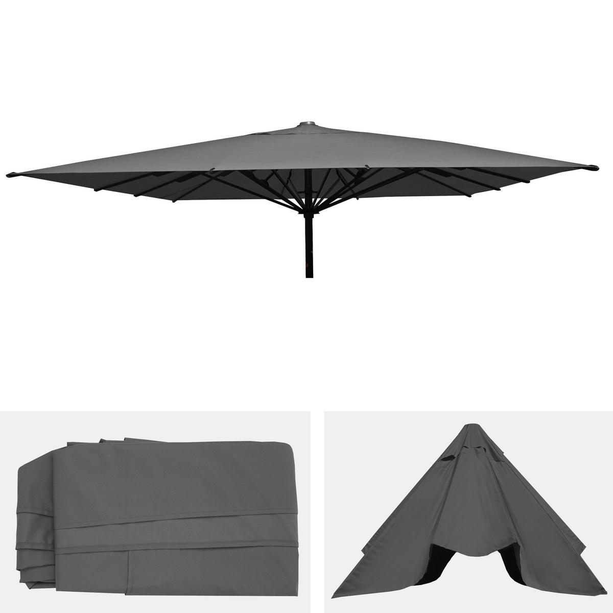 ERSATZ-BEZUG FÜR SONNENSCHIRM Anthrazit - Anthrazit, Textil (490/490cm) - MCW